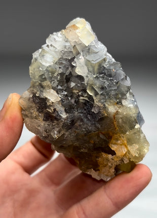 Yellow Blue Fluorite with Quartz