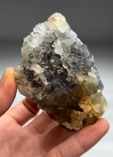 Yellow Blue Fluorite with Quartz