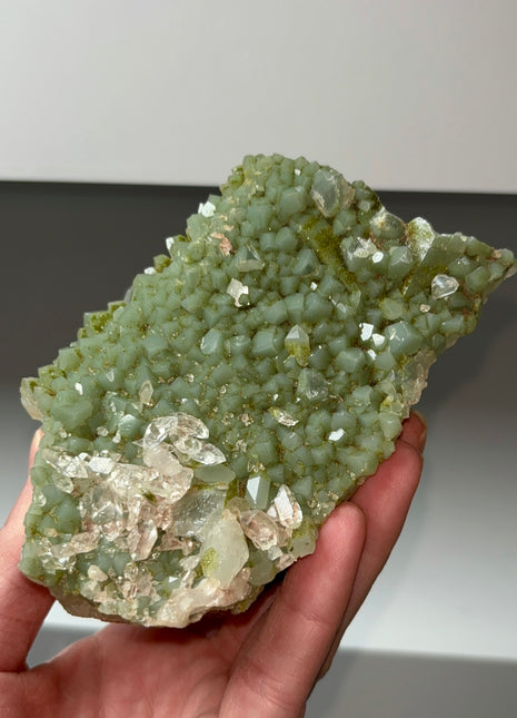 Green Quartz with Druzy Epidote