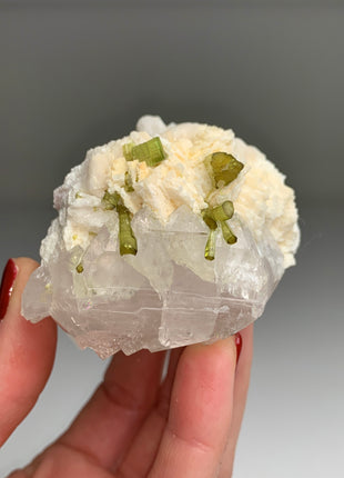 Green Tourmaline with Albite and Quartz