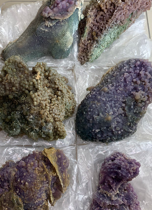 Grape Agate Lot - From Sulawesi, Indonesia - 6 Pieces !