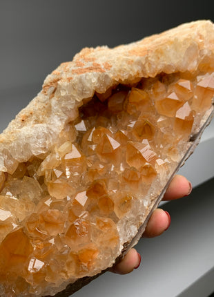 Vivid Orange Hematoid Quartz Geode from Zambia # PM076