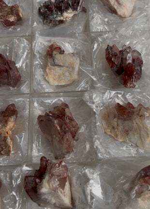 12 Pieces !  Zambian Red Phantom Quartz Lot