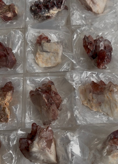 12 Pieces !  Zambian Red Phantom Quartz Lot