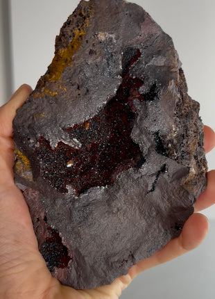 Red Hematite with Vanadinite Geode Specimen PM1090