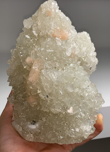 Gemmy Apophyllite with Pink Stilbite