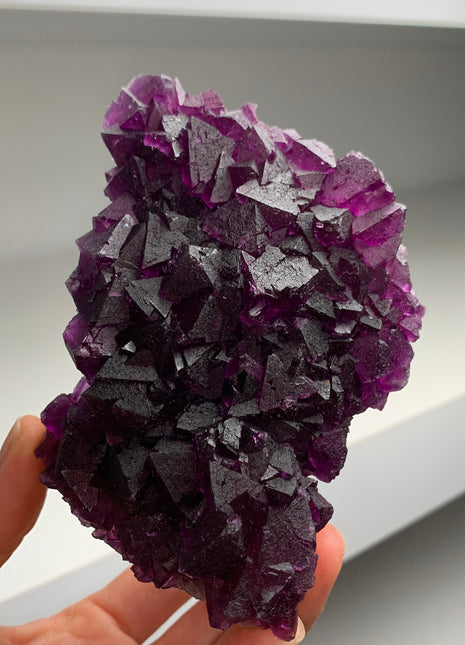 Octahedral Reddish Purple Fluorite