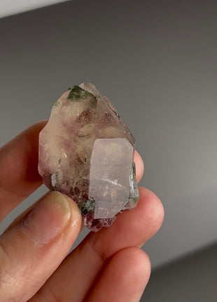 Quartz with Green Tourmaline and Lepidolite from Cruzerio, Brazil
