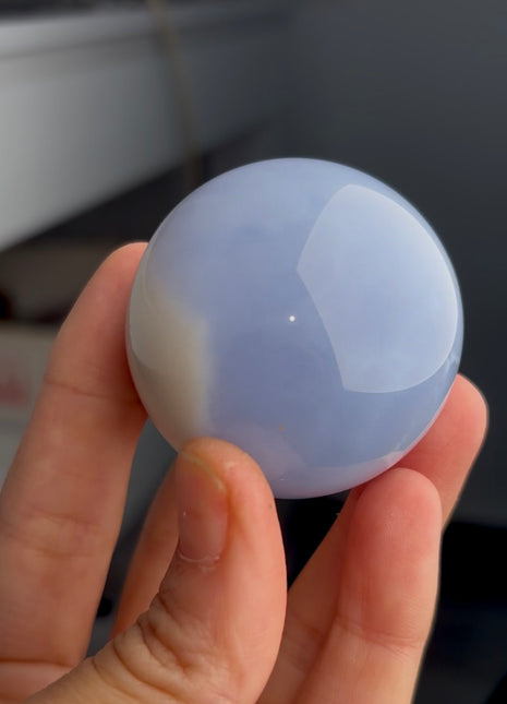 High Grade Blue Chalcedony Sphere