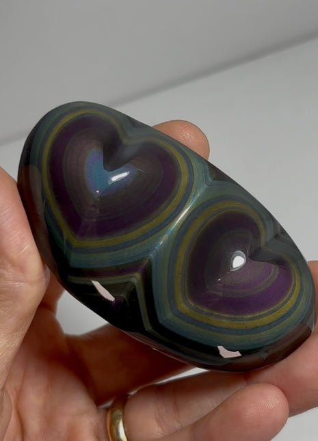 Rainbow Obsidian Double Hearts PM0542