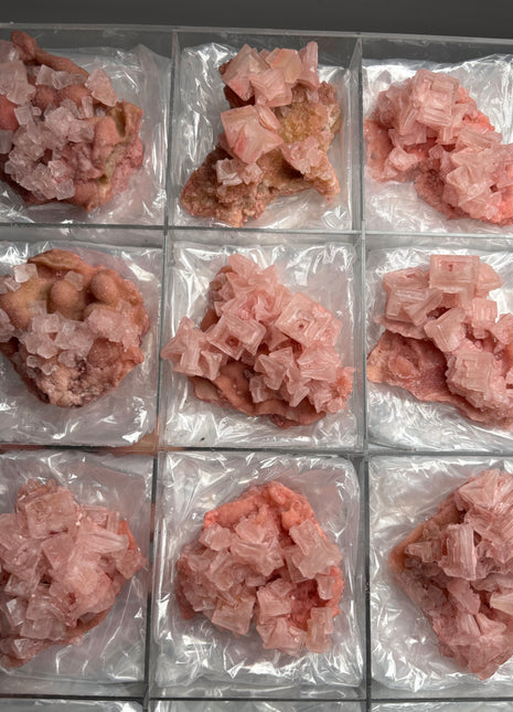 9 Piece Lot ! High Grade Pink Halite from Searles Lake, California