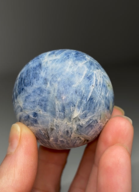 Blue Kyanite in Quartz Sphere
