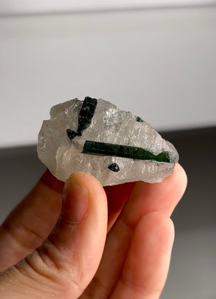 Green Tourmaline with Quartz from Cruzerio, Brazil