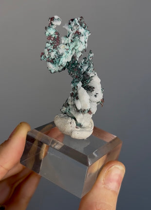 Native Copper with White Calcite and Green Malachite