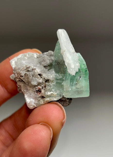 Green Apophyllite with Stilbite, Chalcedony