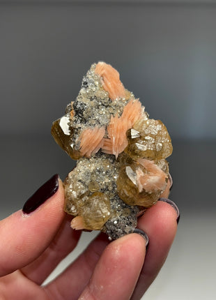 Cerussite with Orange Barite Flowers