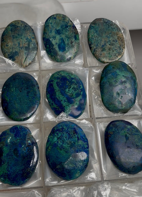 Blue Azurite Palmstone Lot ! 9 Pieces