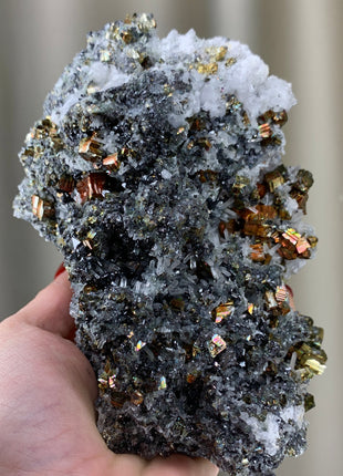 Red Pyrite with Sphalerite and Quartz - Borieva mine, Rhodope Mtns