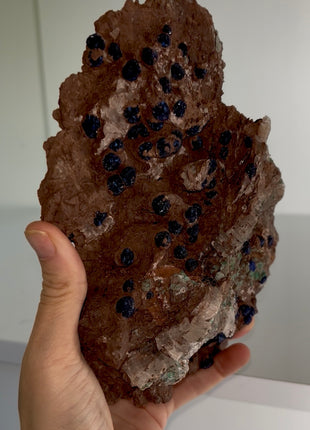 Sparkly Blueberry ! Azurite with Selenite Specimen