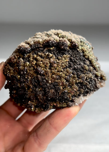 Colorful Chalcopyrite with Pink Rhodocrosite - From Trepca Mine, Kosovo KOS008