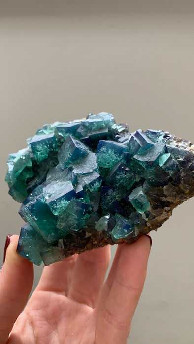 New Arrival ! Blue Green Color Change Fluorite - From Diana Maria mine, England