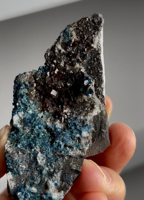 Blue Lazulite with Siderite from Rapid Creek, Canada PM1098