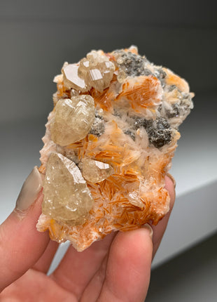 Amazing Cerussite ! With Orange Barite Flowers