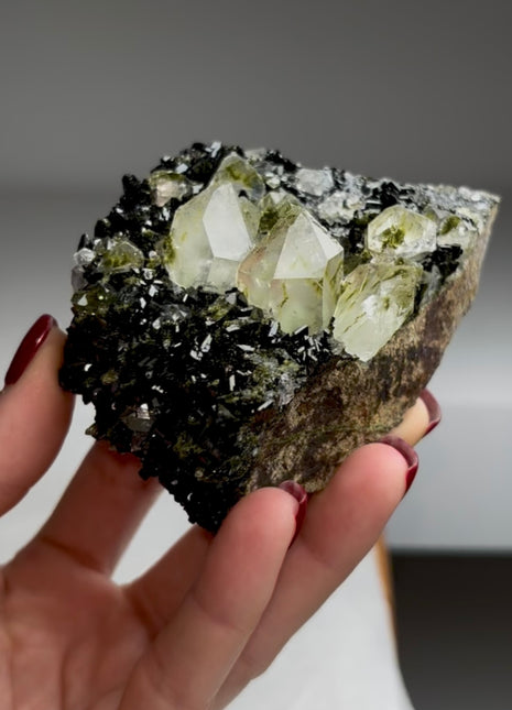 Extra Dark Epidote with Quartz