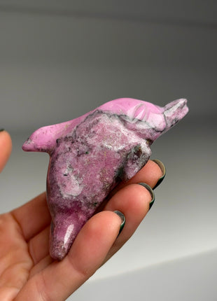 Pink Cobaltocalcite Dolphin Carving