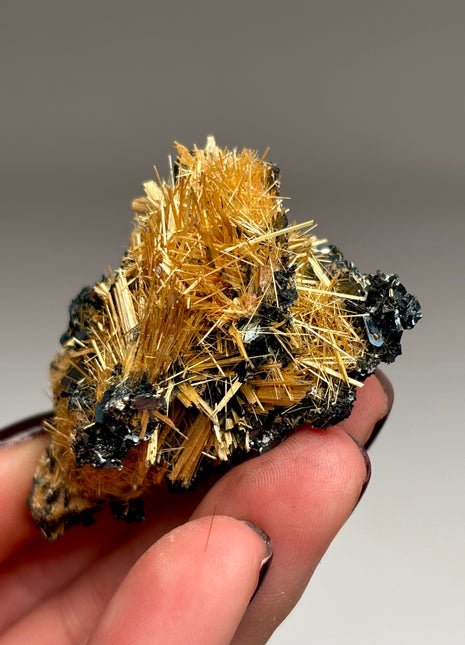 Golden Rutile with Hematite