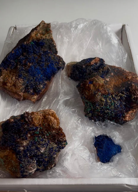 4 Piece Lot ! Blue Azurite Specimens