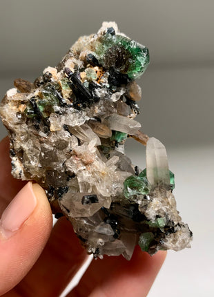 Lollypop Fluorite w/ Quartz, Black Tourmaline - From Erongo, Namibia