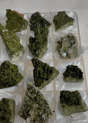 12 Pieces ! High Grade Forest Epidote with Quartz Lot