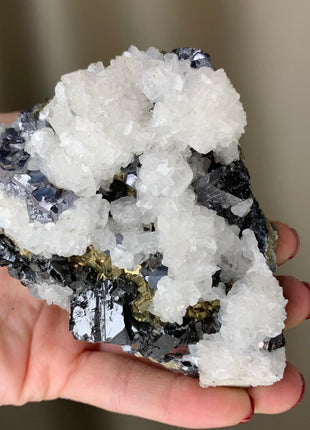 Incredible Combo ! Sphalerite, Galena, Pyrite with Calcite - Trepca mine