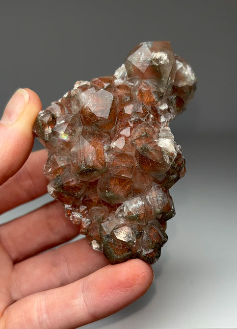Red Calcite with Chalcopyrite