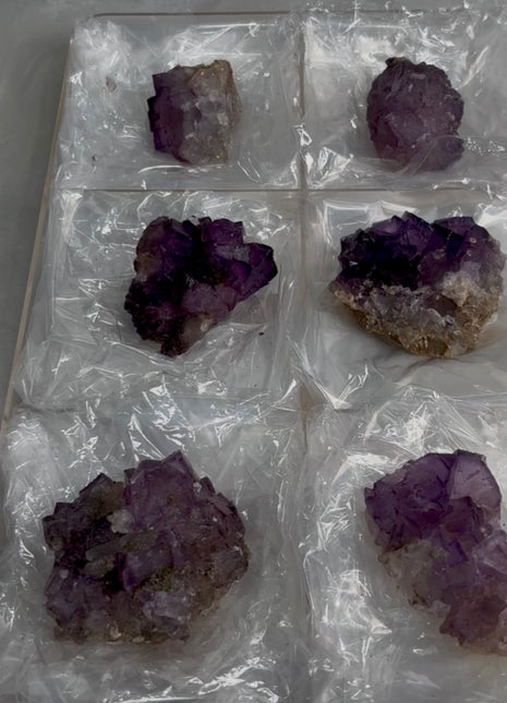 New find ! Pink and Purple Fluorite lot from Turkey, 6 Pieces !
