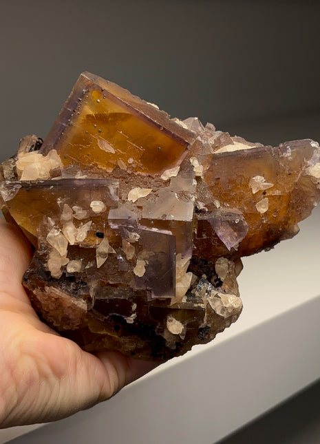 Zoning Fluorite with Calcite from Denton mine, Collection # 308