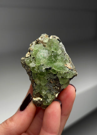 Green Fluorite with Pyrite from Peru