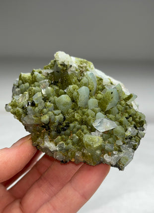 Druzy Green Epidote with Quartz