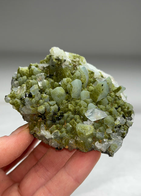 Druzy Green Epidote with Quartz