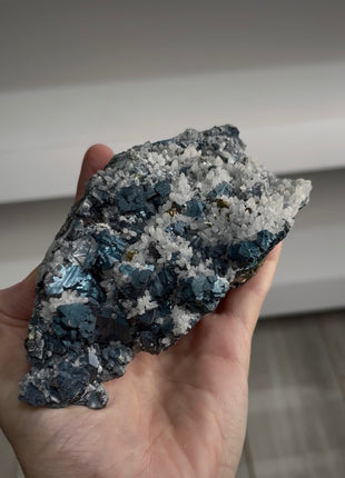 Metallic Blue Sphalerite with Quartz Specimen