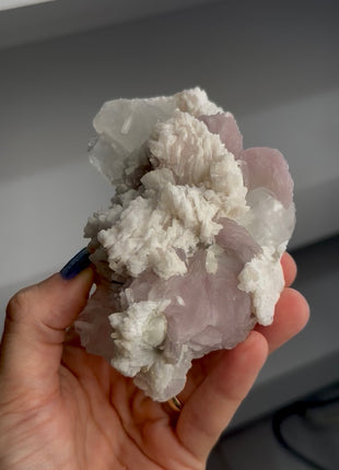 Pink Lepidolite Flower with Quartz and Albite PM1601
