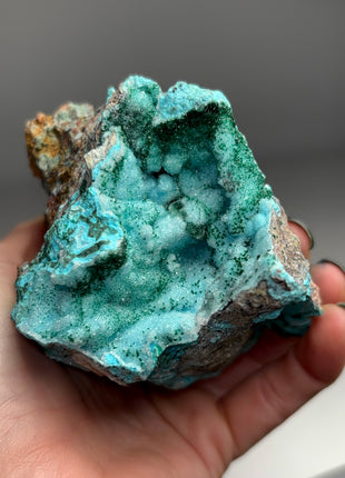 Druzy Blue Chrysocolla with Green Malachite Sprinkles