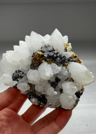 Quartz with Sphalerite, Chalcopyrite Romania Collection # 495