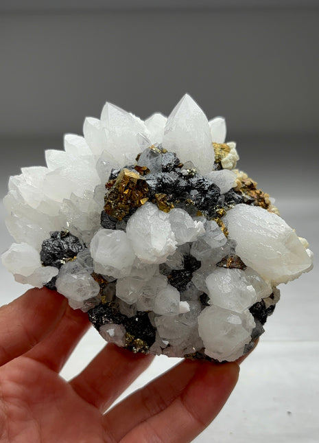 Quartz with Sphalerite, Chalcopyrite Romania Collection # 495