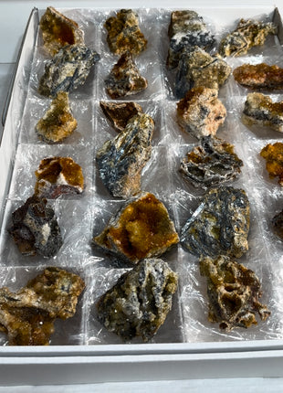 24 Pieces ! Citrine with Stibnite Lot