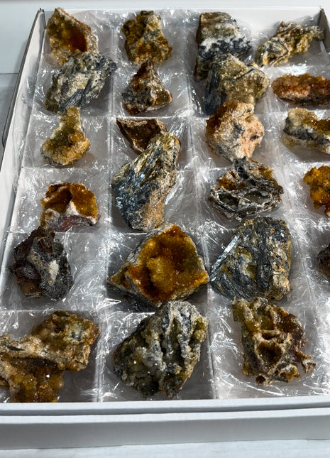 24 Pieces ! Citrine with Stibnite Lot
