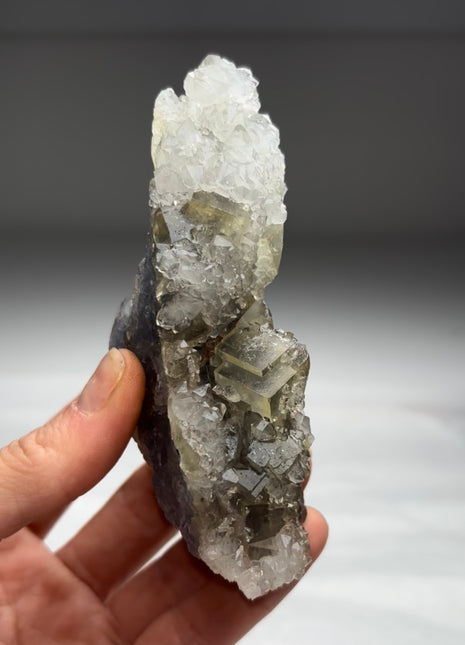Yellow Blue Fluorite with Quartz