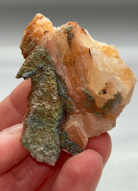 Iridescent Calcite with Chalcopyrite from Moldova