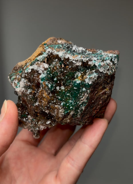 Unusual ! Green Dioptase with Chalcedony Specimen